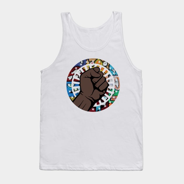 90s Hip Hop Music Black Pride Fist Melanin 90s Throwback BLM Black Pride Tank Top by teemaniac